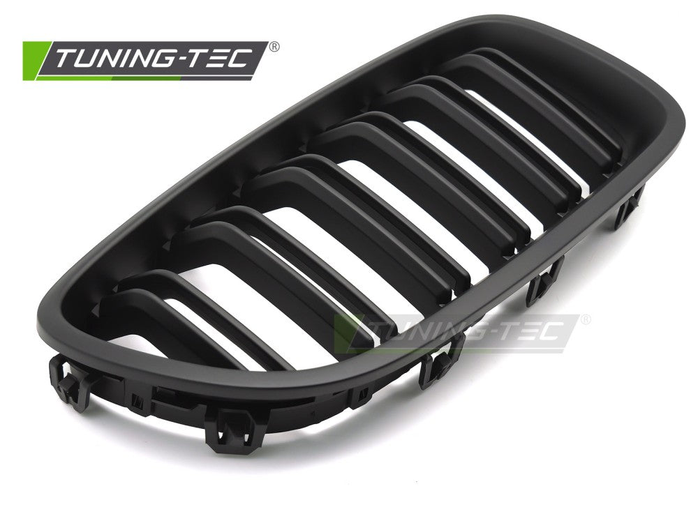 Griglia Doppia Barra Nera Opaca per BMW Serie 5 (F10 / F11) 2010-2016 Berlina, Station Wagon