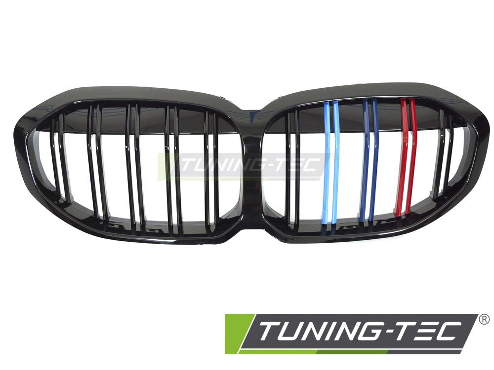 Griglia Sportiva Nera Lucida Doppia Barra per BMW Serie 1 (F40) 2019-2024