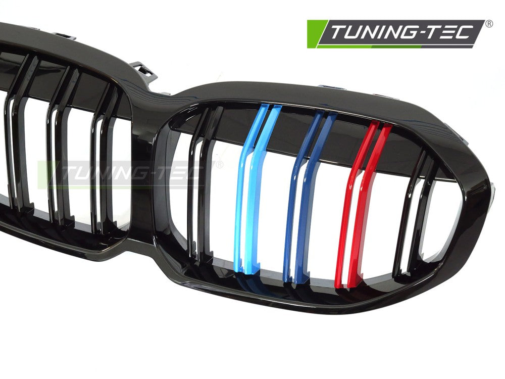 Griglia Sportiva Nera Lucida Doppia Barra per BMW Serie 1 (F40) 2019-2024