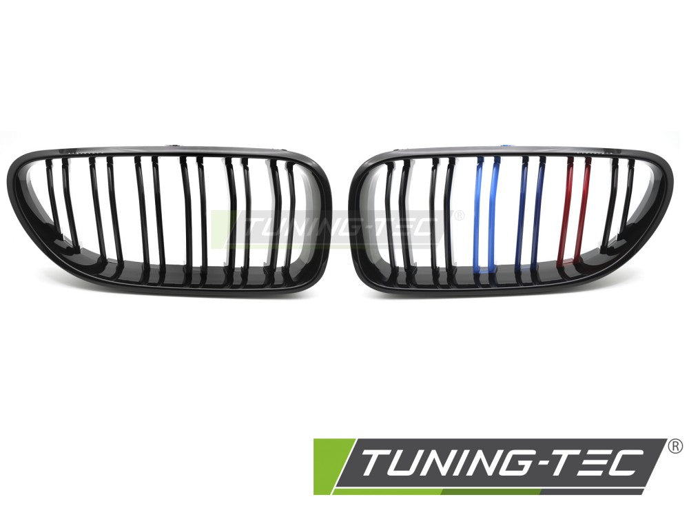 Griglia Sportiva Nera Lucida Doppia Barra per BMW Serie 6 (F06 / F12 / F13) 2011-2018