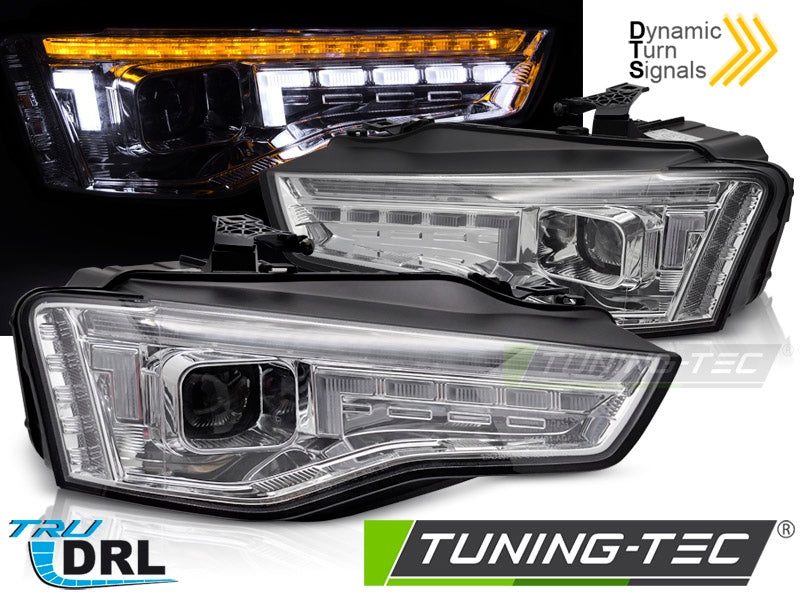 Fari Anteriori Cromati Sequenziali per Audi A5 (8T Facelift) 2011-2016