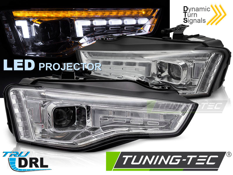 Fari Anteriori Cromati Sequenziali per Audi A5 (8T Facelift) 2011-2016