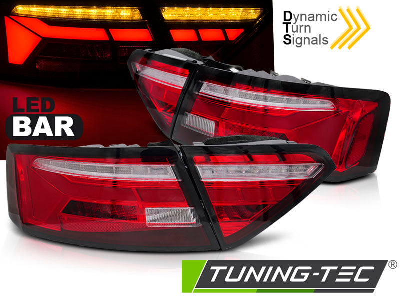 Fanali Posteriori Rossi e Bianchi LED BAR Sequenziali per Audi A5 (8T Facelift) 2011-2016