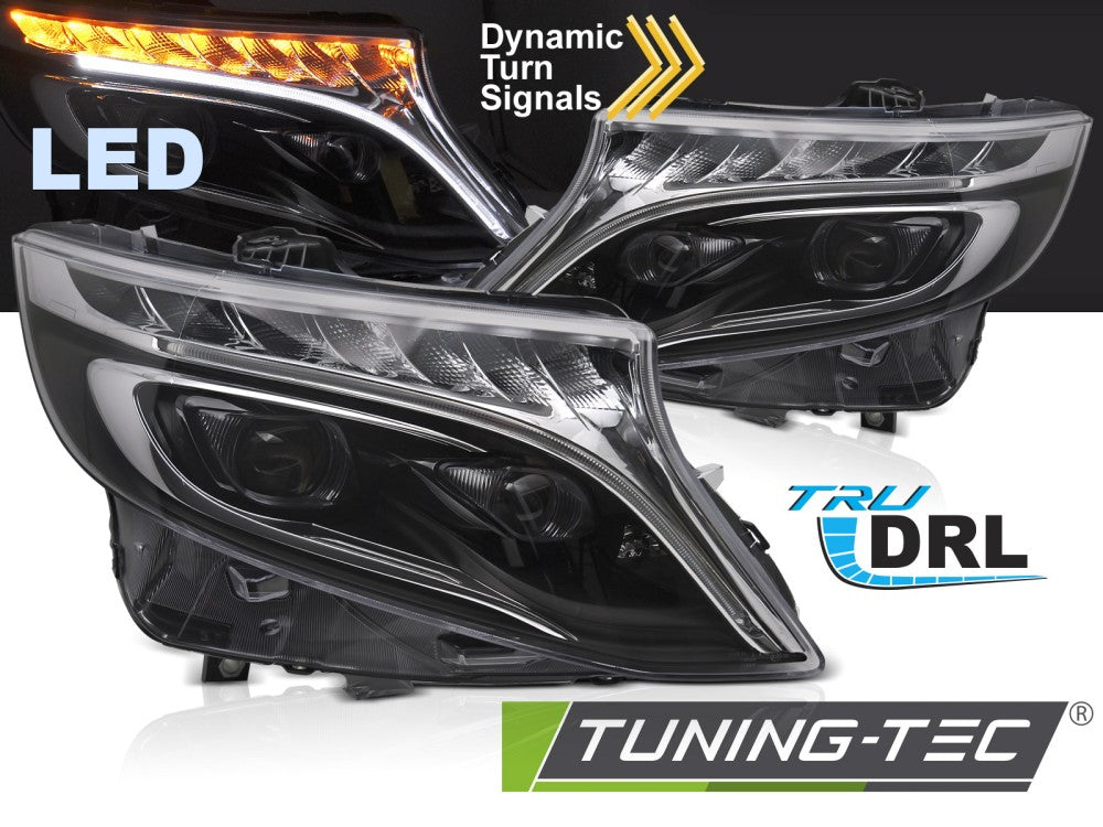 Fari Anteriori Neri per Mercedes Vito (W447) 2014-2023