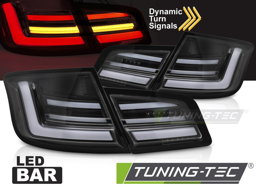 Fanali Posteriori Neri Lucidi LED BAR Sequenziali per BMW Serie 5 (F10 / F11) 2010-2013