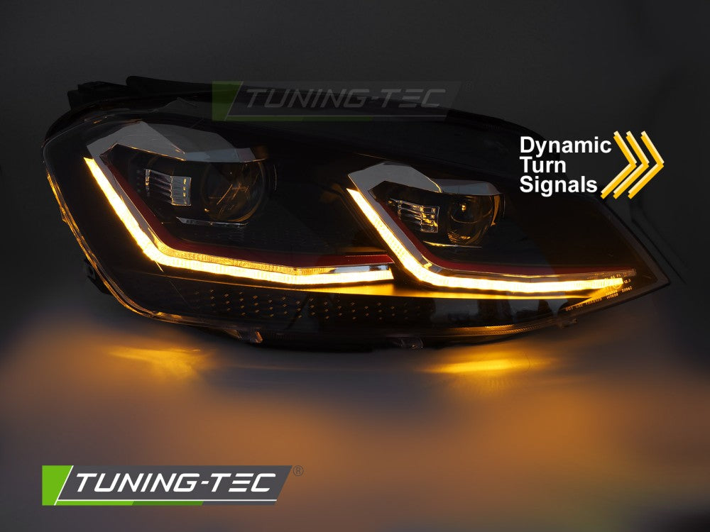 Fari Anteriori Rossi DRL Sequenziali per Volkswagen Golf GTI (Mk7) 2013-2017
