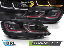 Carica l'immagine nel visualizzatore di Gallery, Fari Anteriori Rossi DRL Sequenziali per Volkswagen Golf (Mk7 Facelift) 2017-2019