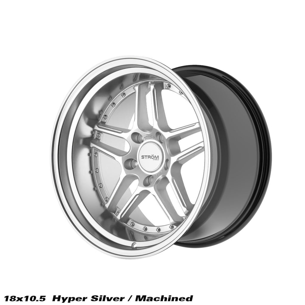 Cerchio in lega Ström DS-05 18x10.5 5x120 ET10 Hyper Silver Polished Dish