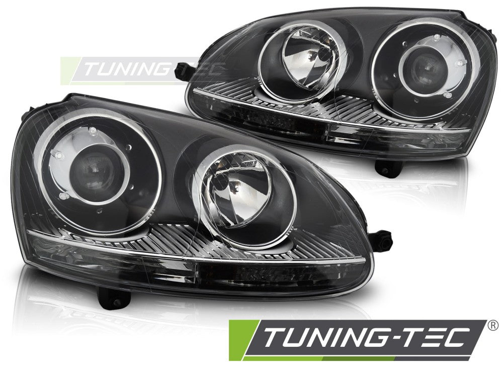 Fari Anteriori Neri per Volkswagen Golf (Mk5) 2003-2009