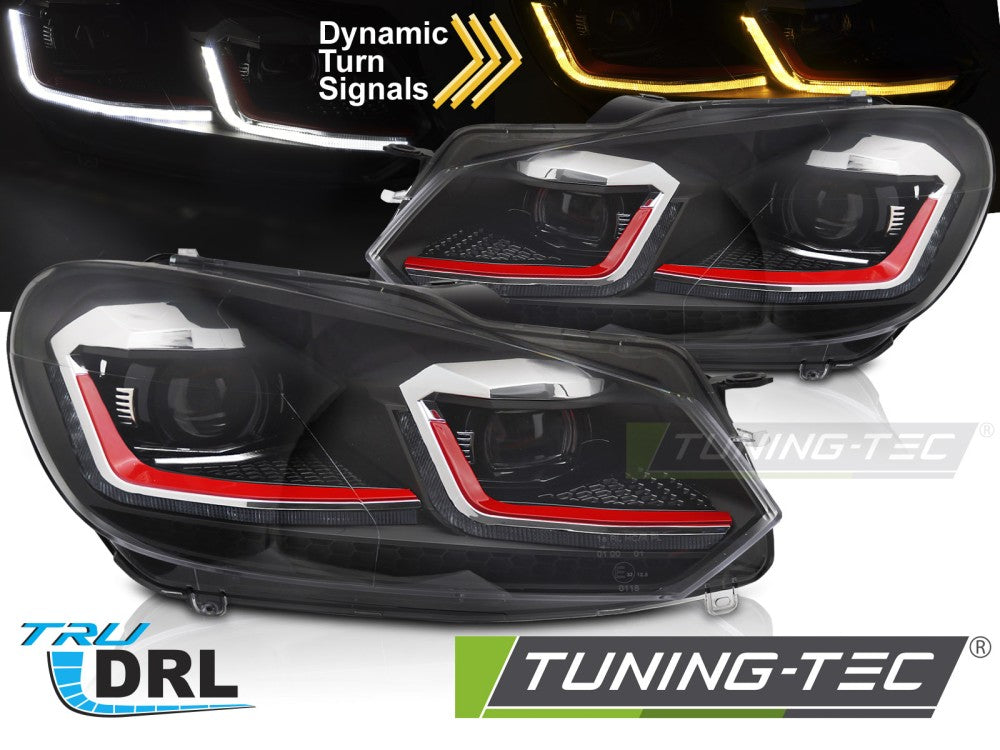Fari Anteriori Rossi DRL Sequenziali per Volkswagen Golf (Mk6) 2008-2012
