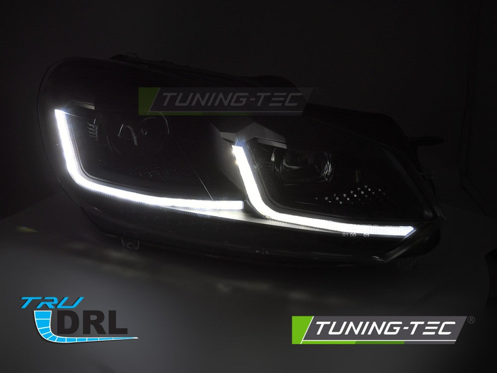 Fari Anteriori Neri DRL Sequenziali per Volkswagen Golf (Mk6) 2008-2012