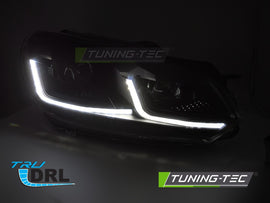 Fari Anteriori DRL Sequenziali Neri per Volkswagen Golf (Mk6) 2008-2013 – Coppia