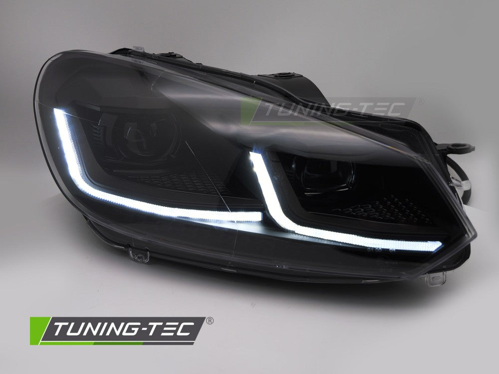 Fari Anteriori Neri DRL Sequenziali per Volkswagen Golf (Mk6) 2008-2012