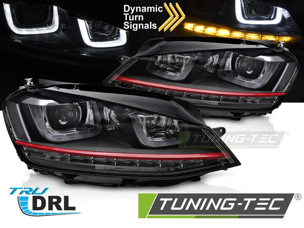 Fari Anteriori Rossi DRL Sequenziali per Volkswagen Golf GTI (Mk7) 2013-2017