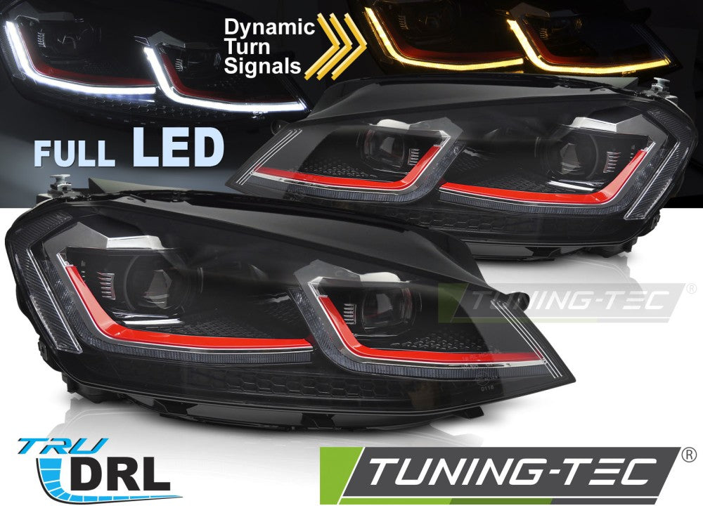 Fari Anteriori Rossi DRL Sequenziali per Volkswagen Golf GTI (Mk7) 2013-2017