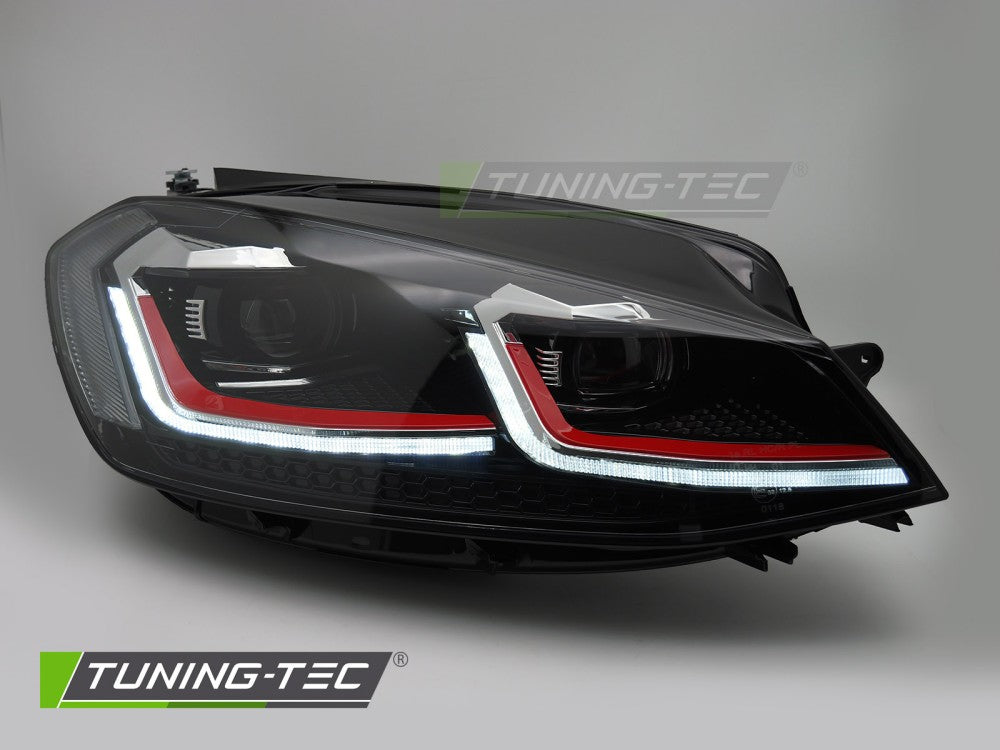 Fari Anteriori Rossi DRL Sequenziali per Volkswagen Golf (Mk7 Facelift) 2017-2019