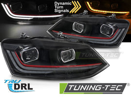 Fari Anteriori Rossi DRL Sequenziali per Volkswagen Polo (Mk5) 2009-2017