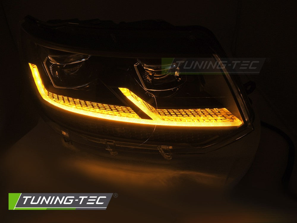 Fari Anteriori Cromati DRL per Volkswagen T5 2010-2015