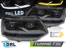 Load image into Gallery viewer, Fari Anteriori Neri DRL Sequenziali per Volkswagen T5 2010-2015