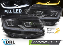 Load image into Gallery viewer, Fari Anteriori Neri Cromati DRL per Volkswagen T6 2015-2019