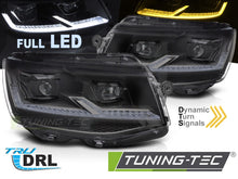 Carica l'immagine nel visualizzatore di Gallery, Fari Anteriori Neri DRL Sequenziali per Volkswagen T6 2015-2019