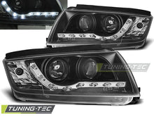 Carica l'immagine nel visualizzatore di Gallery, Fari Anteriori Neri Daylight per Skoda Fabia (Mk1 (6Y)) 1999-2008