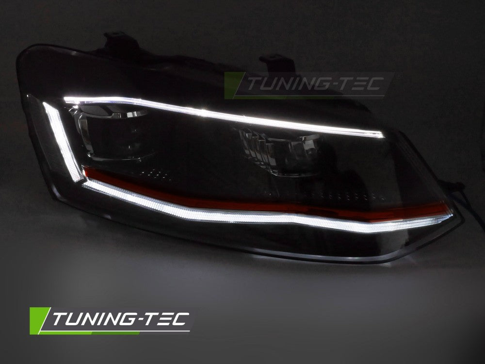 Fari Anteriori Rossi DRL Sequenziali per Volkswagen Polo (Mk5) 2009-2017