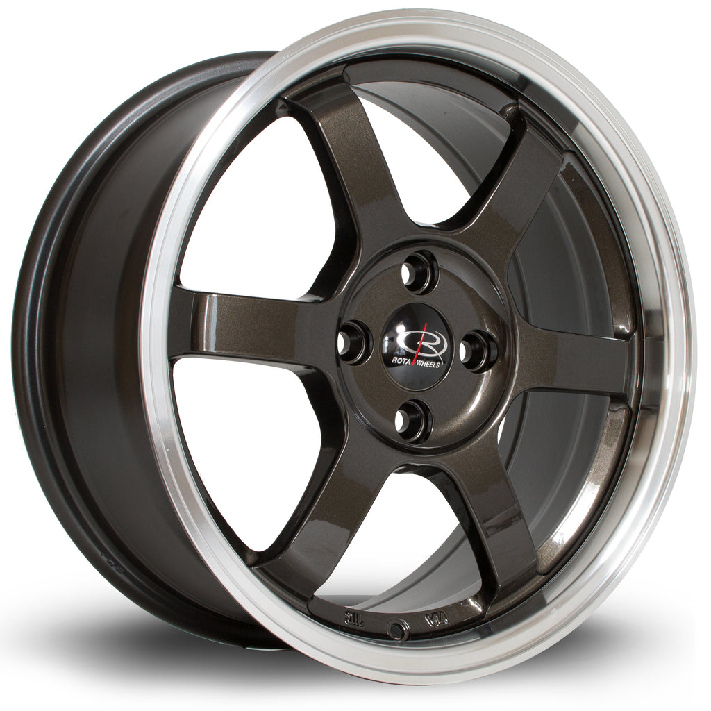 Set 4 cerchi in lega Rota Wheels Grid 16x7 5x114.3 ET40 Gunmetal ricondizionato