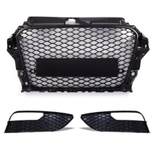 Kit Griglia Badgeless Stile RS3 e Cornici Fendinebbia Audi A3 8V 12-16