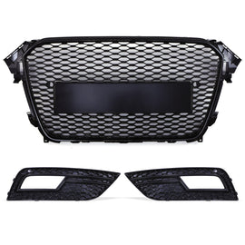 Griglia Anteriore a Nido d'Ape con Cornici Stile RS4 Nera Audi A4 B8.5 12-16
