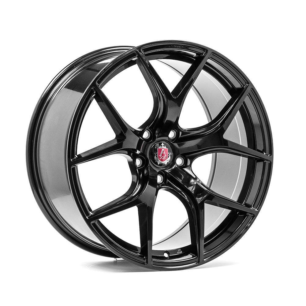 Cerchio in Lega AXE EX34 20x8,5 ET40 5H con foratura su misura Gloss Black