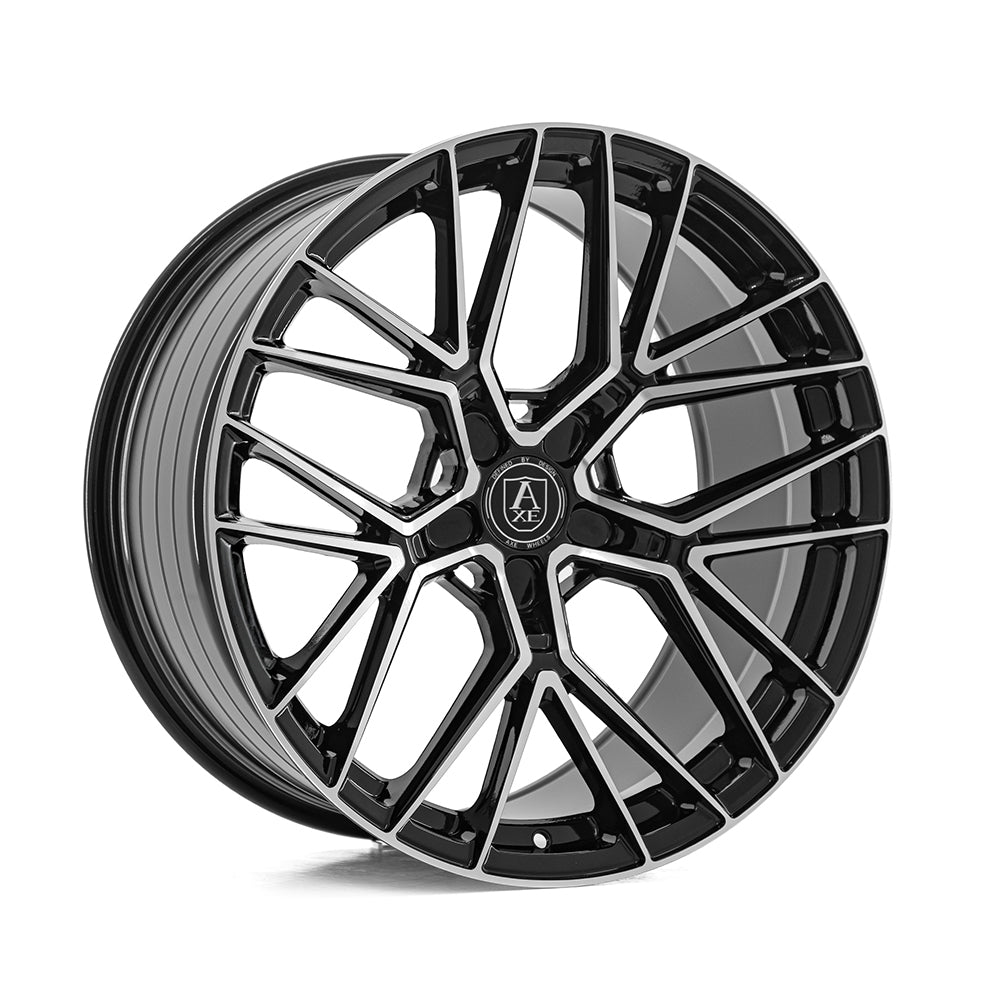 Cerchio in Lega AXE EX52 19x9,5 ET40 5H con foratura su misura Gloss Black & Polished