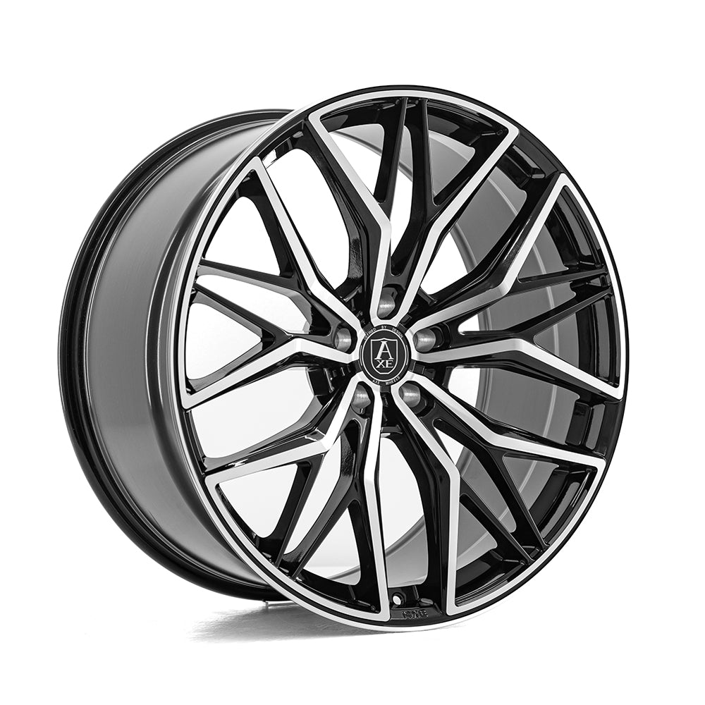 Cerchio in Lega AXE EX55 20x8,5 ET40 5H con foratura su misura Gloss Black & Polished