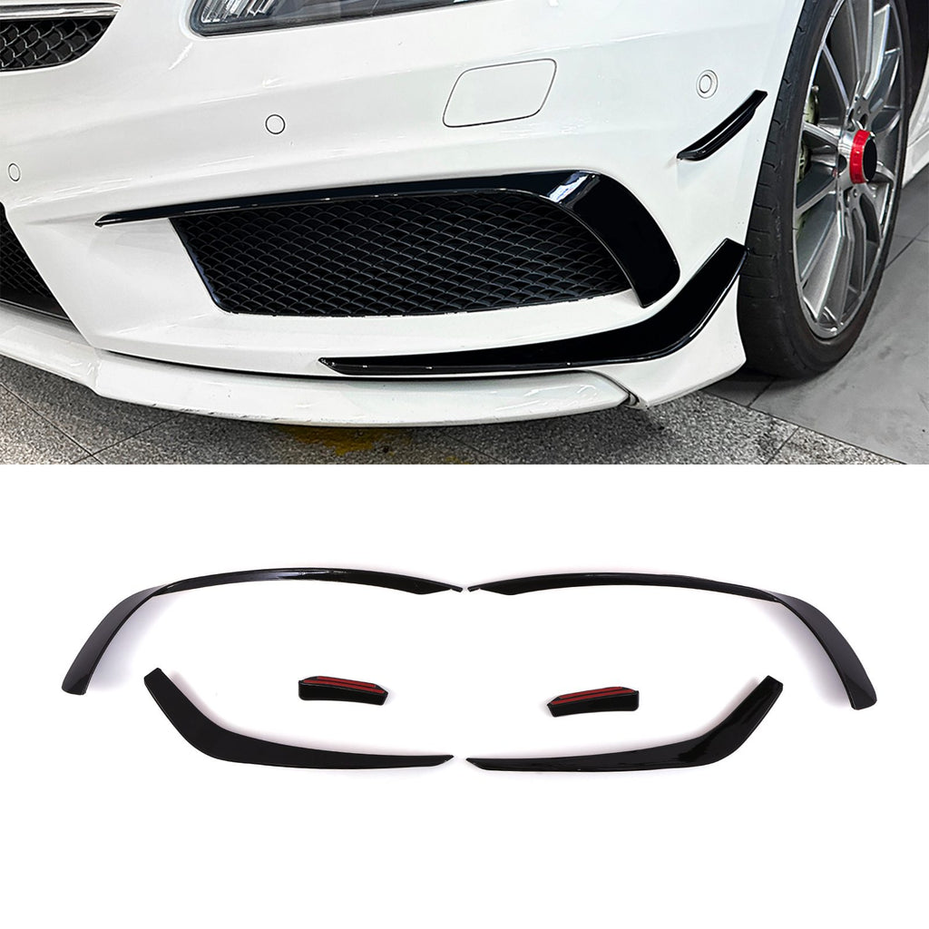 Canard Paraurti Anteriore con Cornici Fendinebbia Nero Lucido Mercedes Benz A-Class W176 Pre-Facelift 13-15 - foto 2