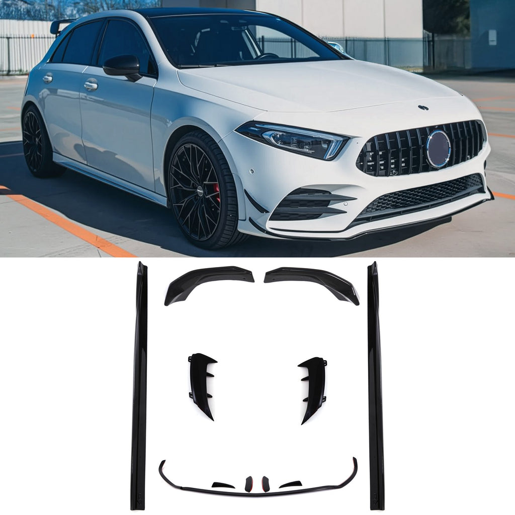 Kit Aero Completo Nero Lucido Mercedes Classe A A35 AMG W177 dal 2018