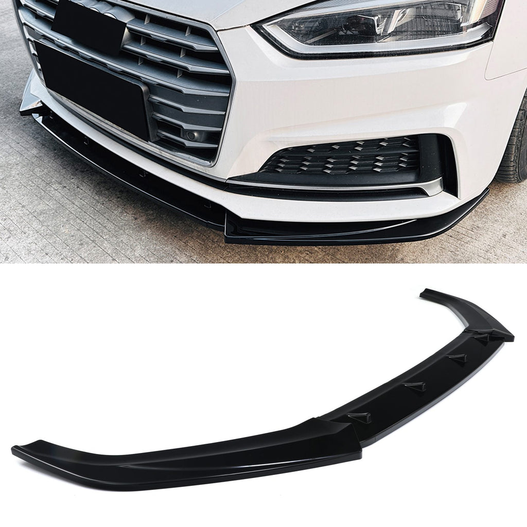 Splitter Lip Anteriore Nero Lucido Audi A5 S5 F5 Pre Facelift 17-20