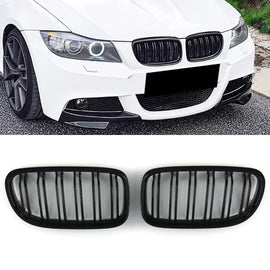 Griglia Anteriore Doppia Barra Nero Lucido BMW Serie 3 E90 E91 LCI 09-12