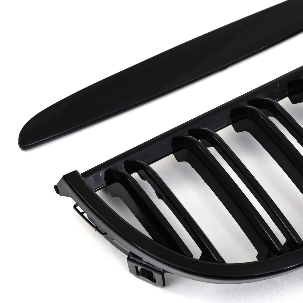 Griglia Doppia Barra Nero Lucido BMW Serie 3 E90 E91 05-08