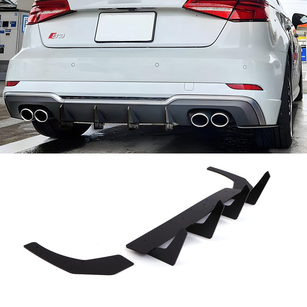 Diffusore a Lama con Spoiler Angolari Nero Lucido Audi S3 8V 17-20