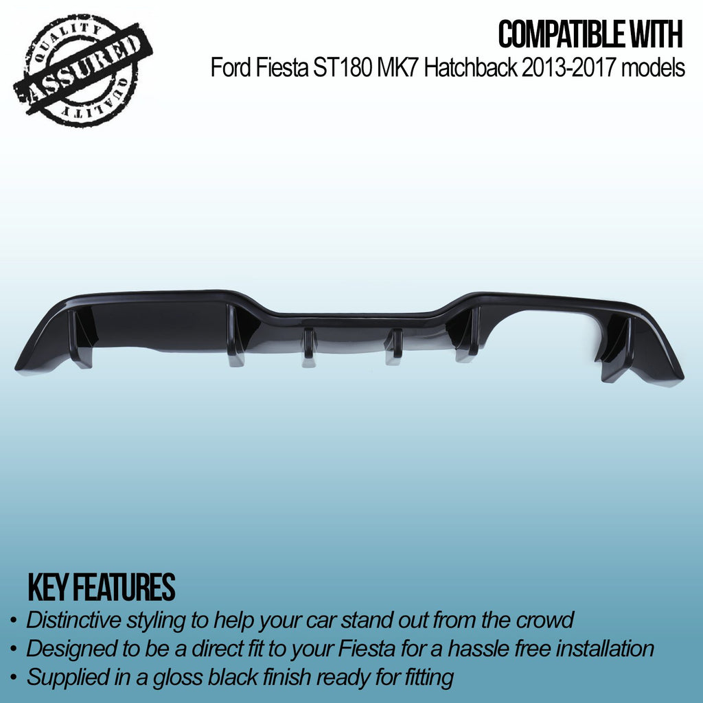 Diffusore Posteriore a Doppia Uscita Nero Lucido Ford Fiesta MK7 ST180 ST200 13-17 - foto 3