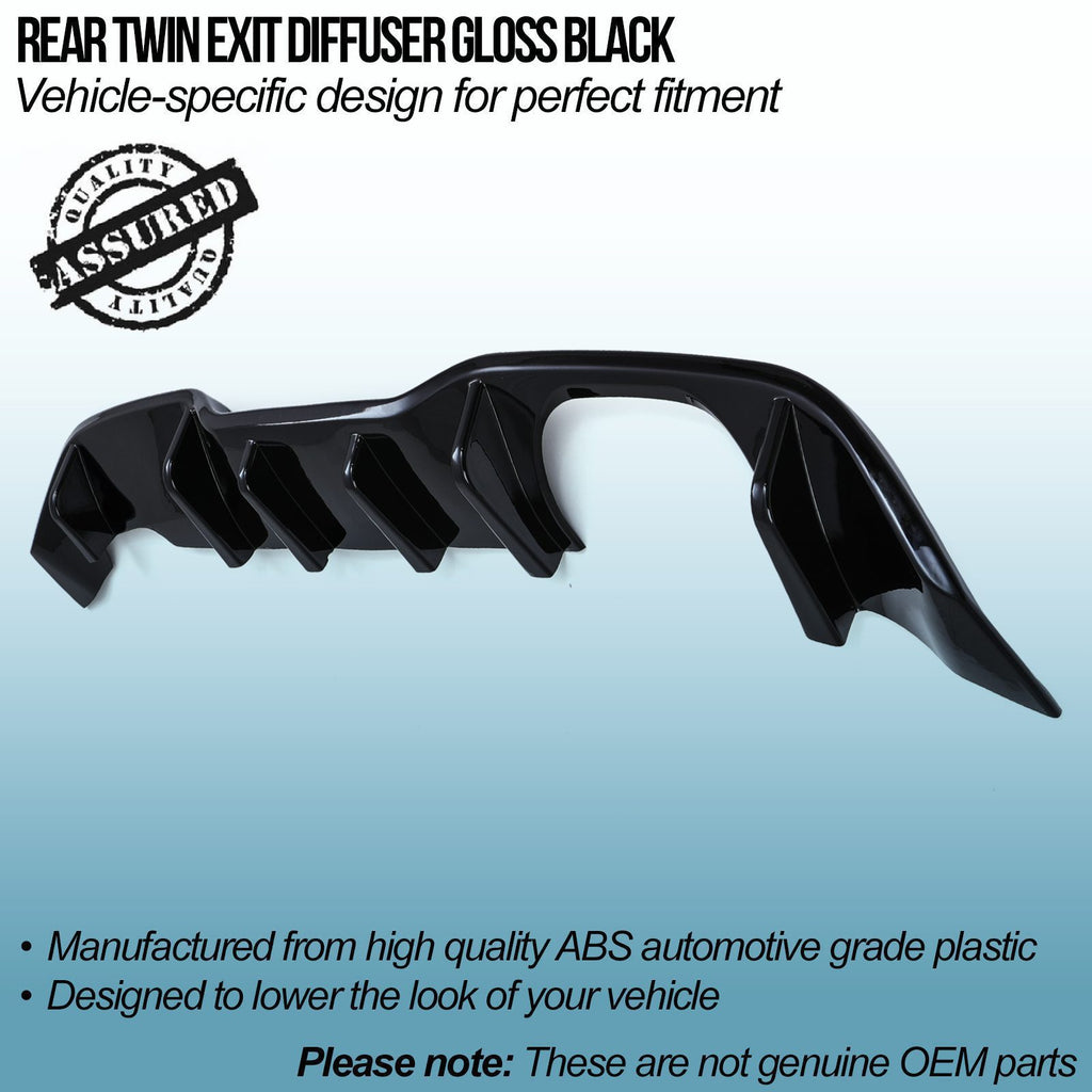 Diffusore Posteriore a Doppia Uscita Nero Lucido Ford Fiesta MK7 ST180 ST200 13-17 - foto 2