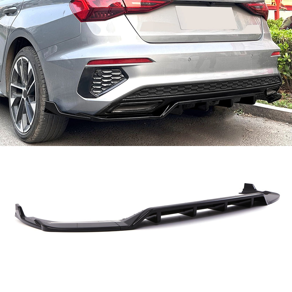 Diffusore Posteriore Nero Lucido Audi A3 S3 Berlina 8Y 2020+