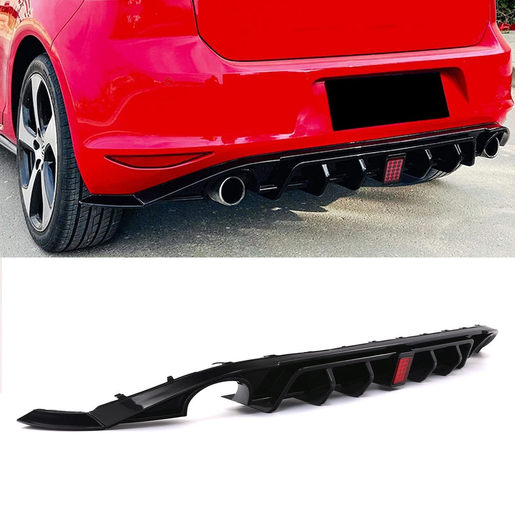 Diffusore Posteriore Nero Lucido con Luce LED VW Golf GTI / GTD MK7 13-16