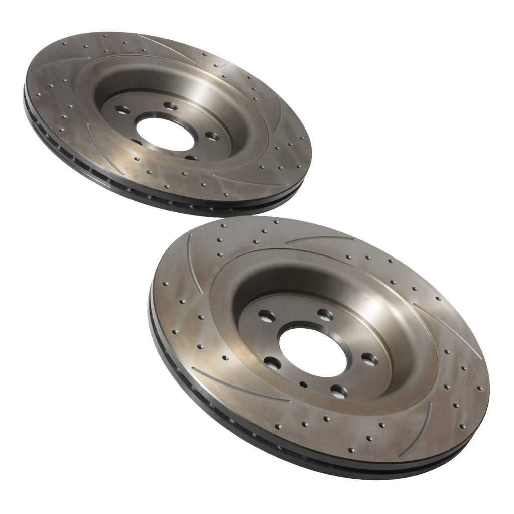 Dischi Freno Posteriori Forati e Scanalati 330mm Audi Q5 2.0 3.0 3.2 TDI TFSI 08-17 - foto 8