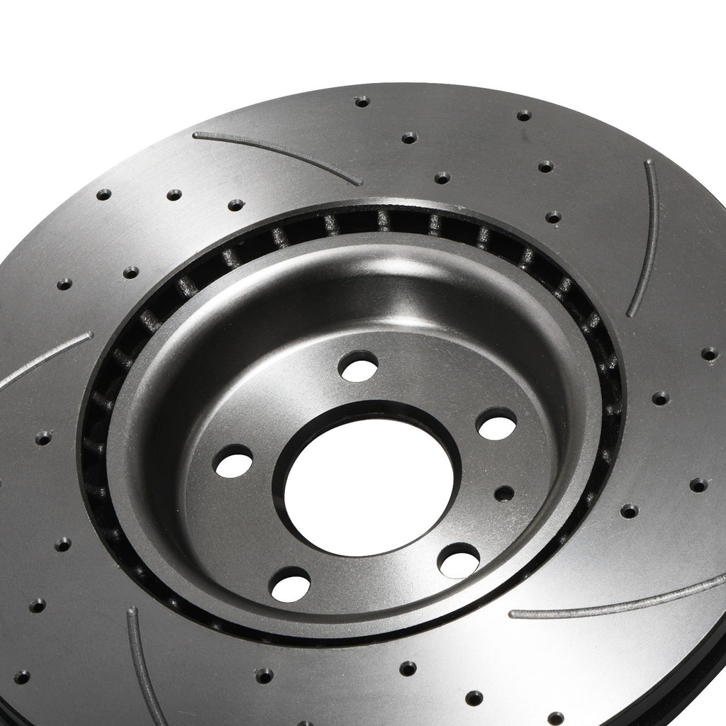 Dischi Freno Anteriori Forati e Scanalati 345mm Audi A4 S4 Avant 3.0 TFSI 08-15 - foto 7
