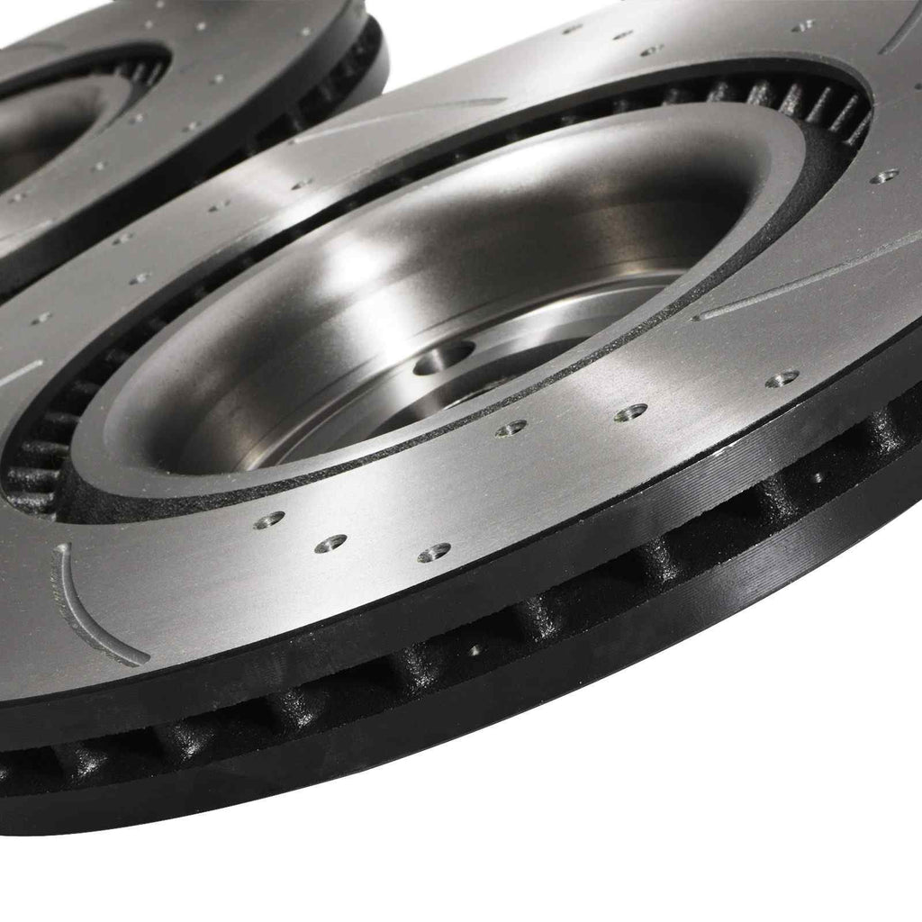 Dischi Freno Anteriori Forati e Scanalati 345mm Audi A4 S4 Quattro B6 B7 03-09 - foto 5
