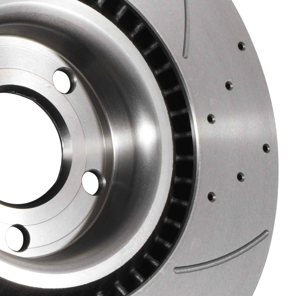 Dischi Freno Anteriori Forati e Scanalati 345mm Audi A4 S4 Quattro B6 B7 03-09 - foto 10