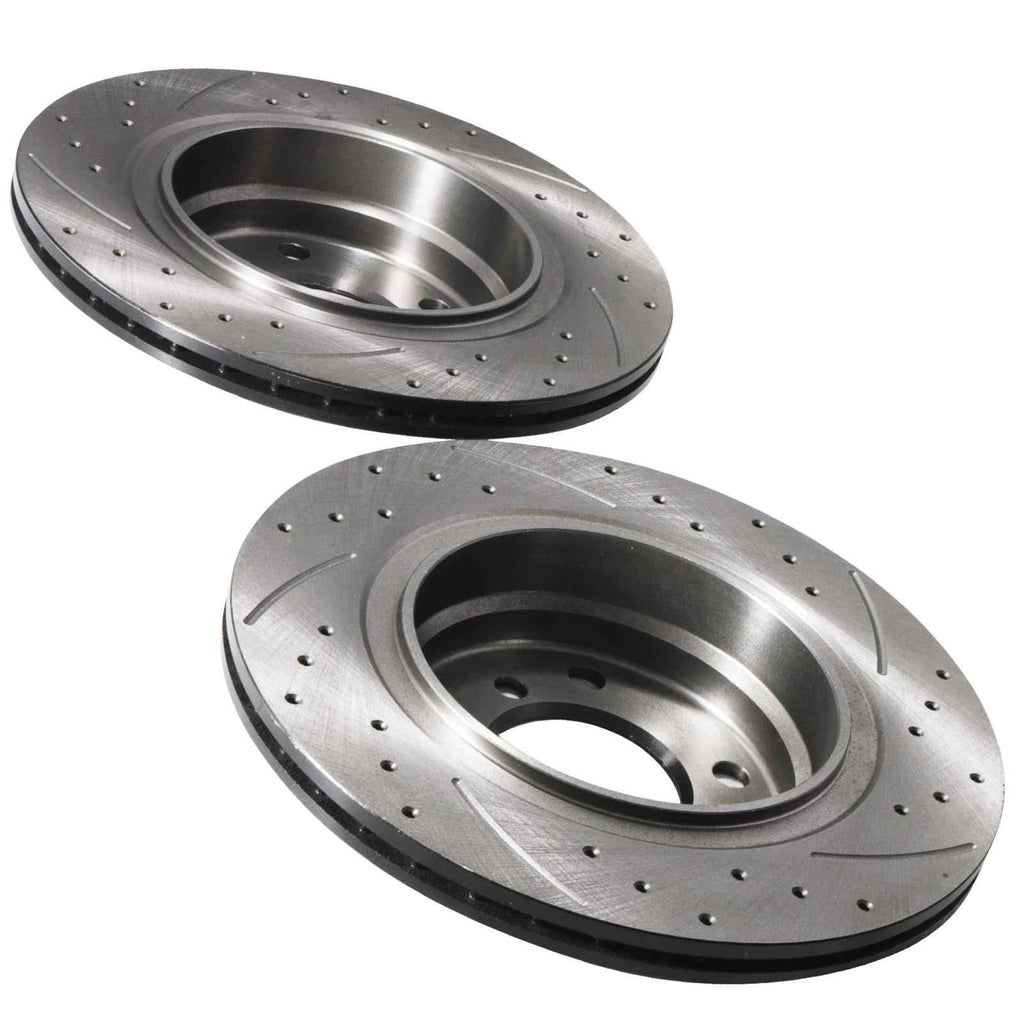 Dischi Freno Posteriori Forati e Baffati 294mm BMW 3 Series E46 323 325 328 98-06 - foto 7