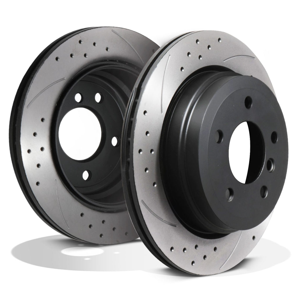 Dischi Freno Posteriori Forati e Baffati 300mm BMW X1 Xdrive SDrive 18I 20I 25I 09+