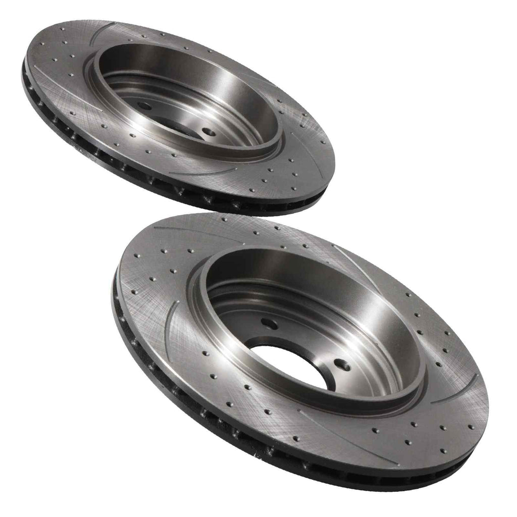 Dischi Freno Posteriori Forati e Scanalati 320mm BMW Serie 3 E46 330I 330D 98-05 - foto 6